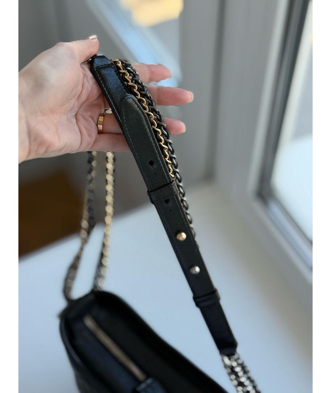 CHANEL Черная кожаная сумка через плечо, фото 5