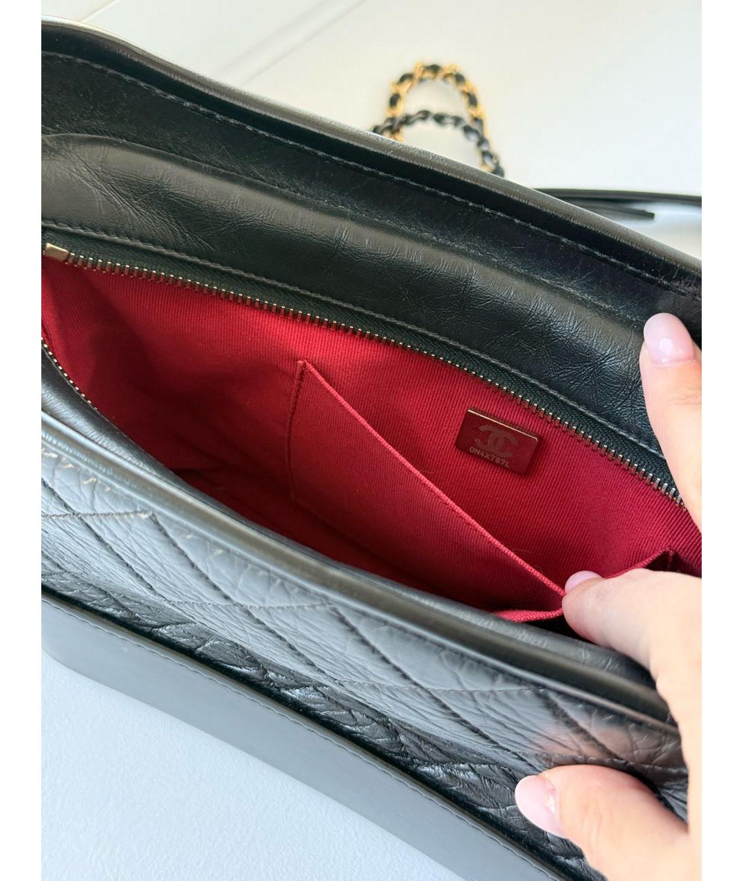 CHANEL Черная кожаная сумка через плечо, фото 4