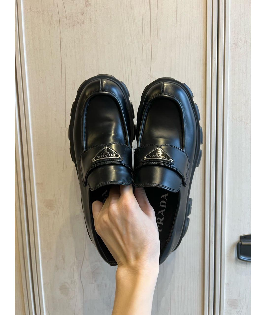 PRADA Черные кожаные брогги и оксфорды, фото 3