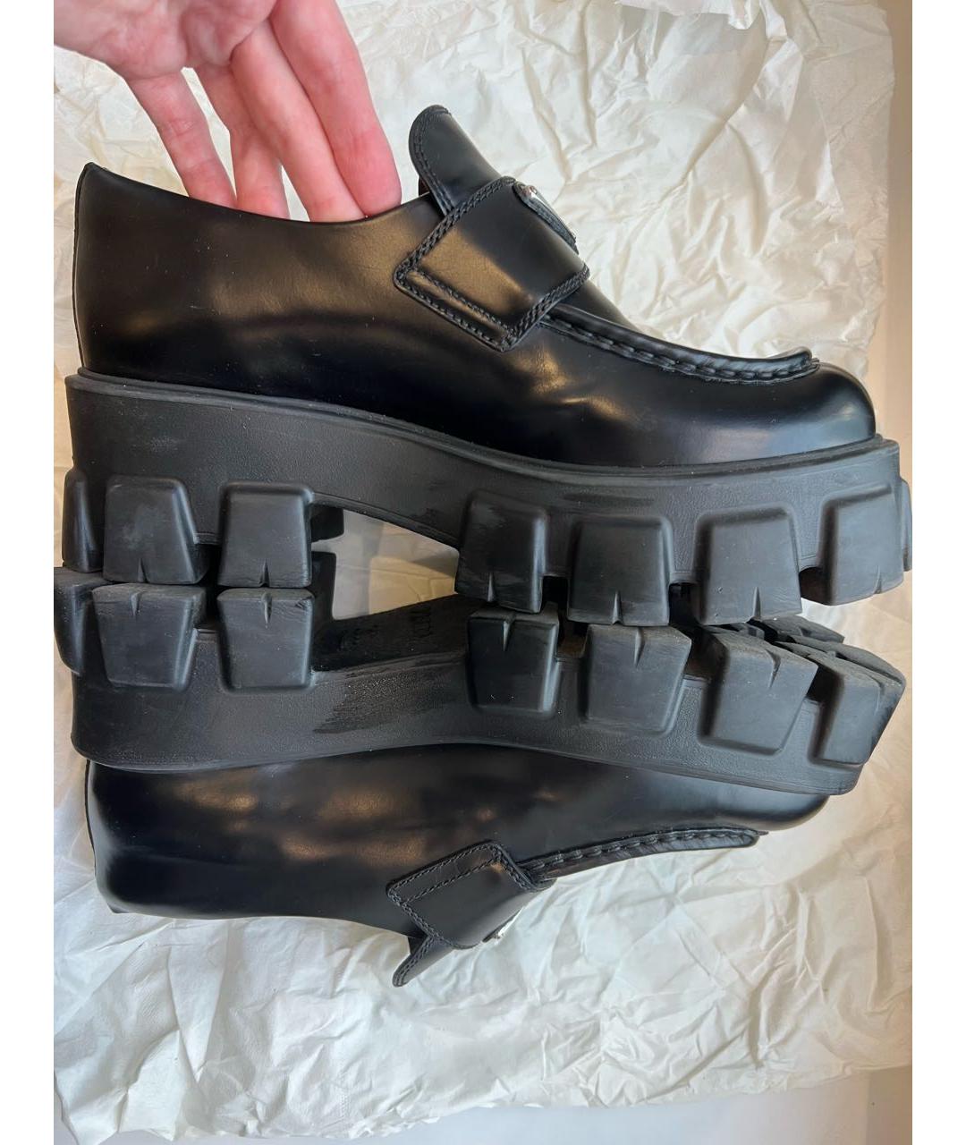 PRADA Черные кожаные брогги и оксфорды, фото 4