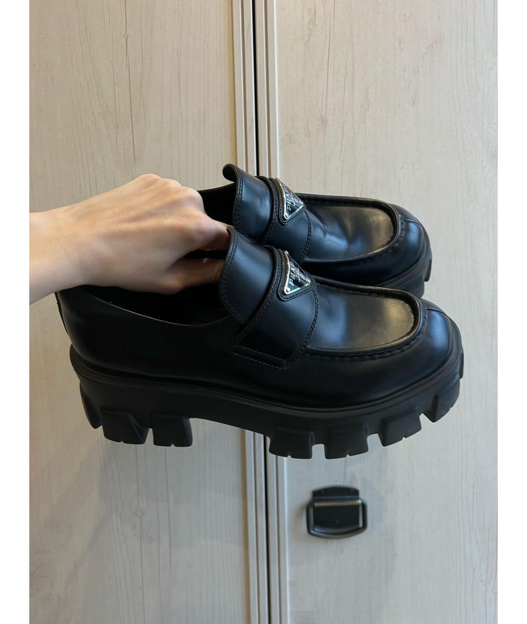 PRADA Черные кожаные брогги и оксфорды, фото 5