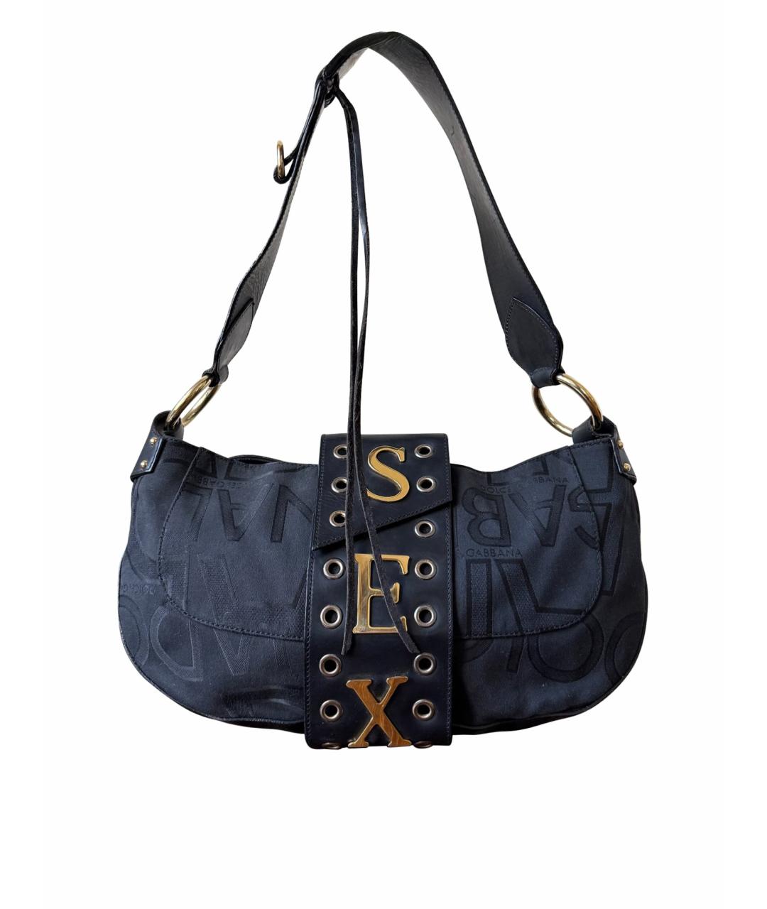 DOLCE&GABBANA Черная кожаная сумка тоут, фото 7