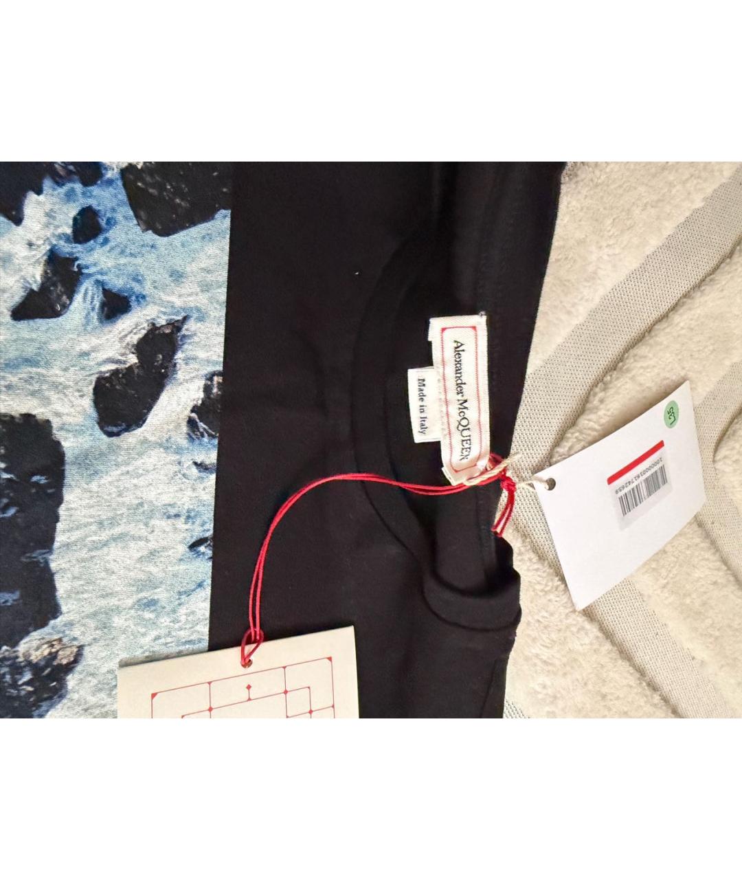 ALEXANDER MCQUEEN Черная хлопковая футболка, фото 2