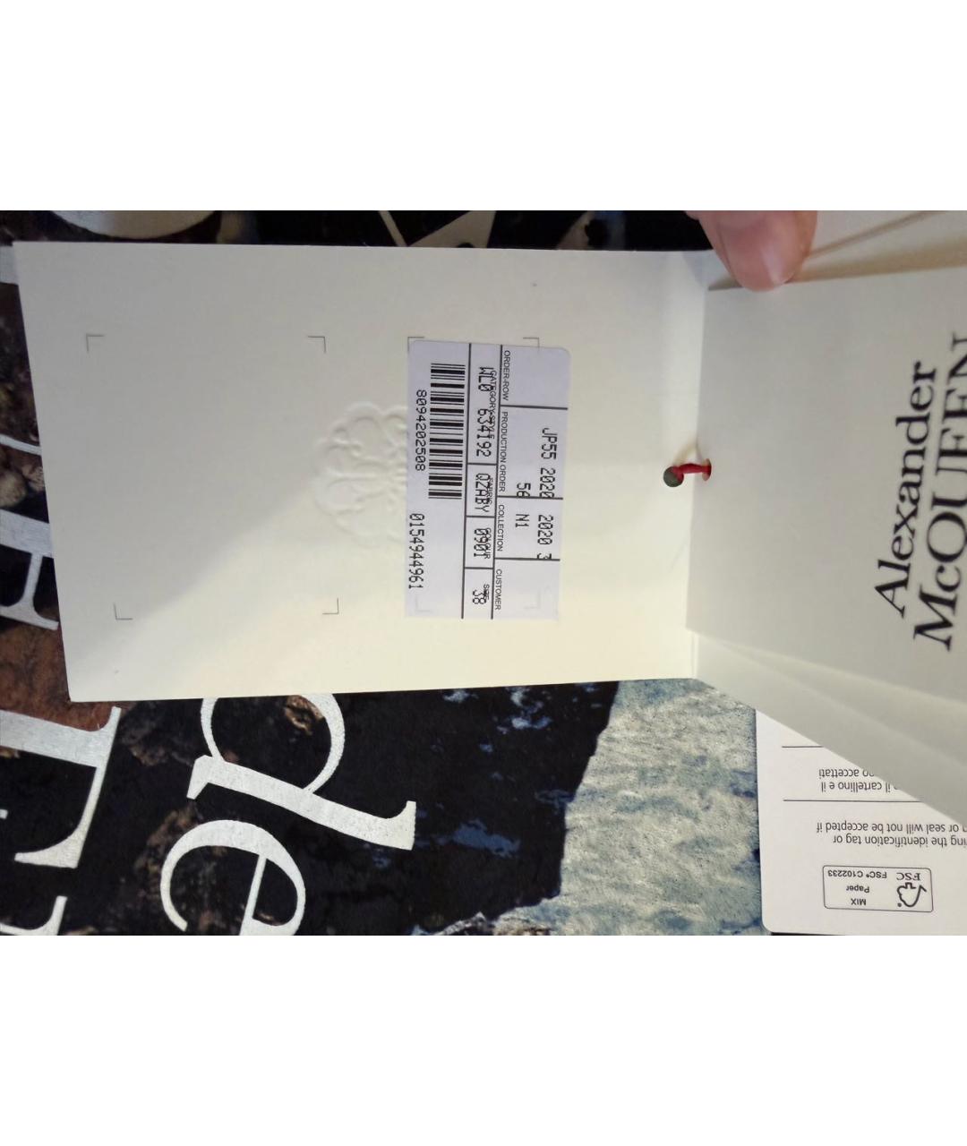 ALEXANDER MCQUEEN Черная хлопковая футболка, фото 4