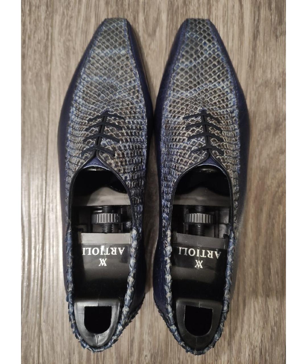 ARTIOLI Темно-синие кожаные туфли, фото 3