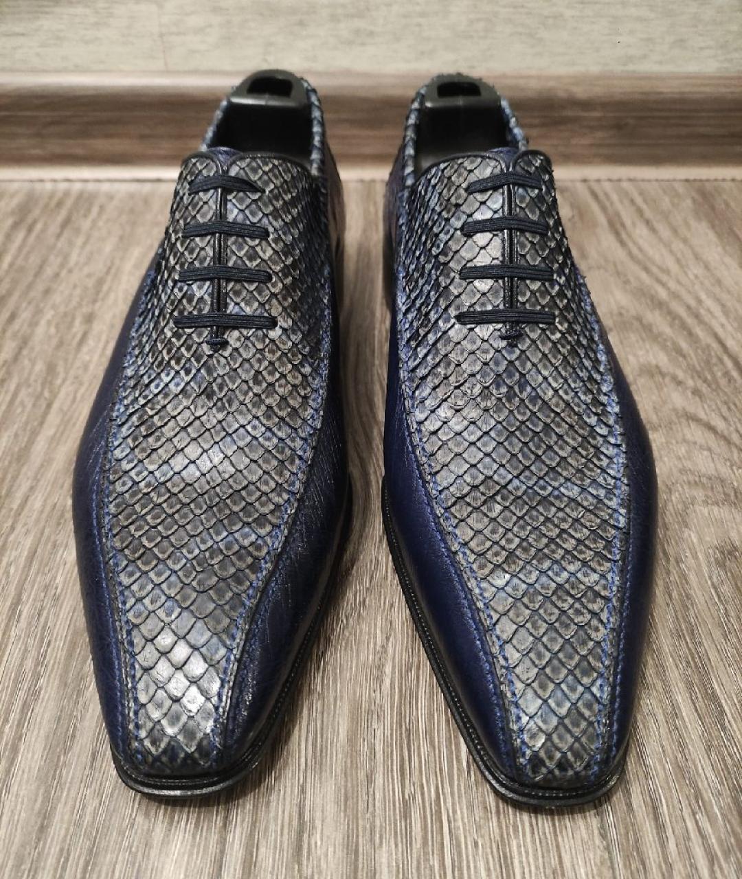 ARTIOLI Темно-синие кожаные туфли, фото 2