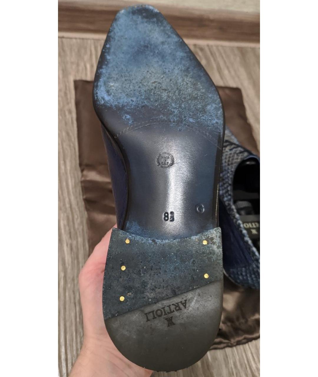 ARTIOLI Темно-синие кожаные туфли, фото 6