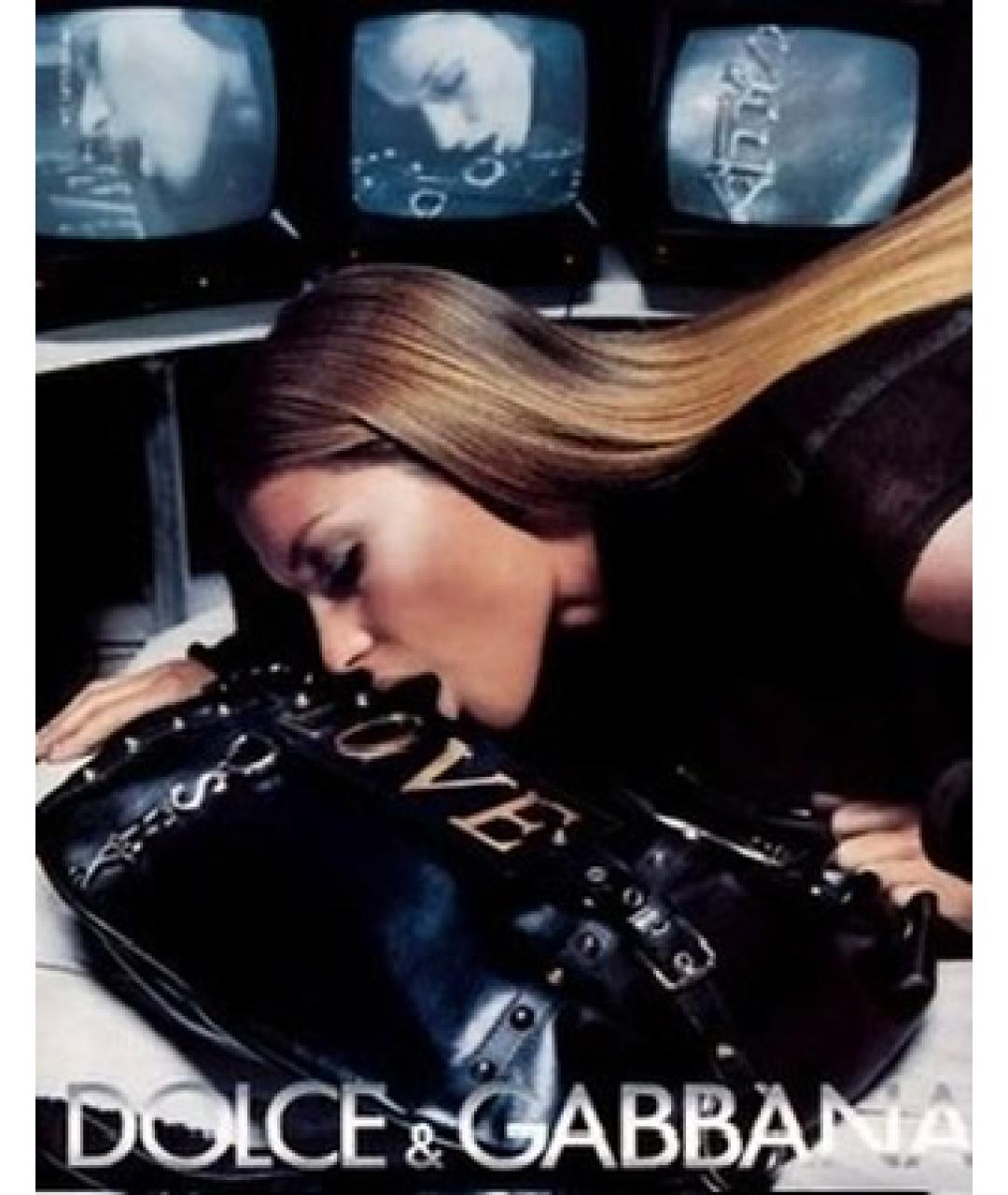 DOLCE&GABBANA Черная кожаная сумка тоут, фото 7