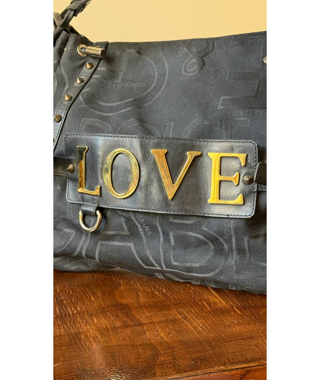 DOLCE&GABBANA Черная кожаная сумка тоут, фото 4