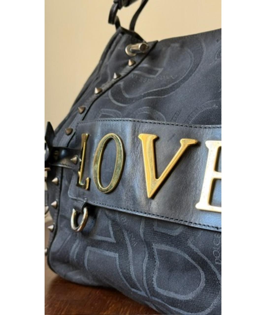 DOLCE&GABBANA Черная кожаная сумка тоут, фото 5