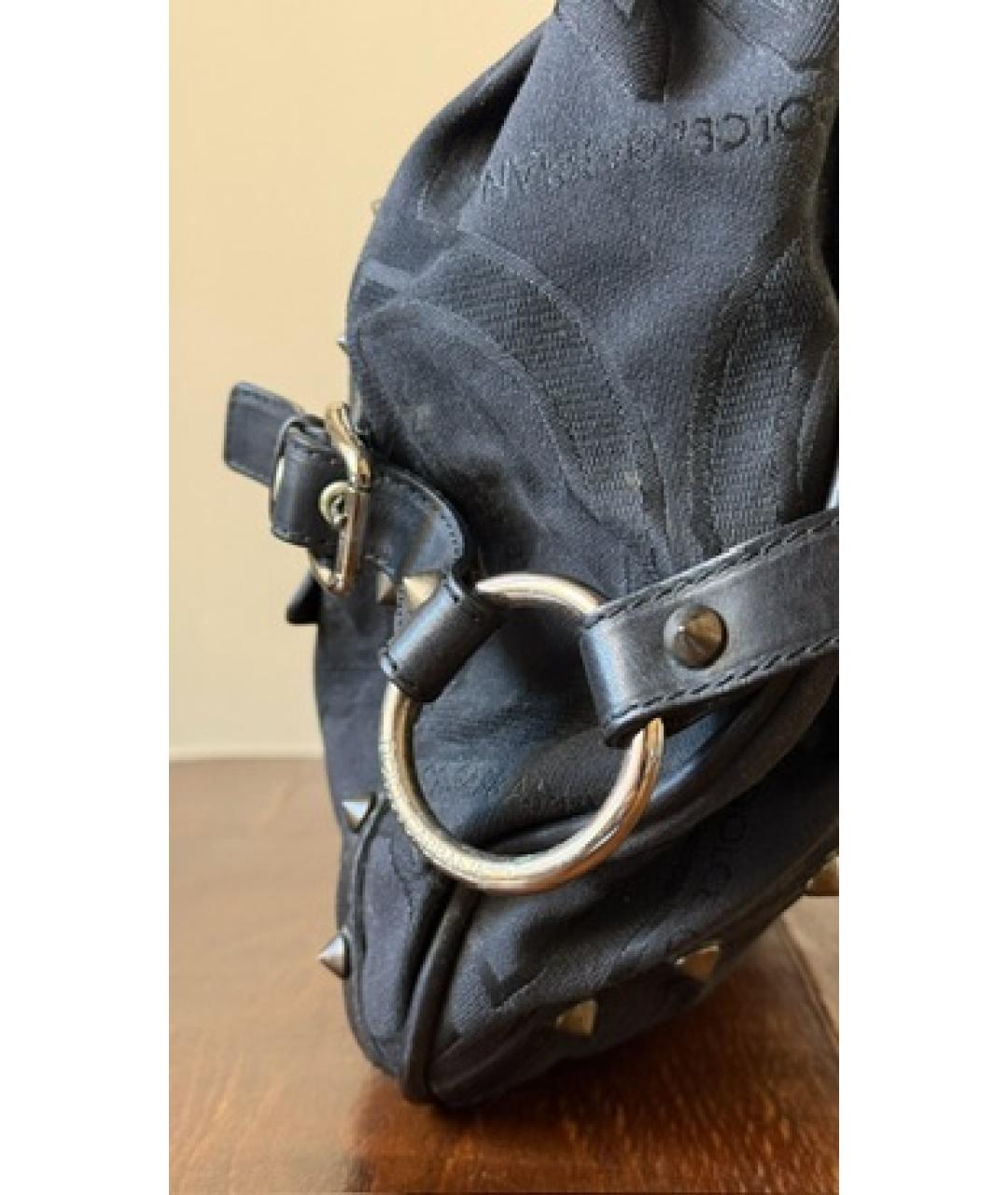 DOLCE&GABBANA Черная кожаная сумка тоут, фото 6