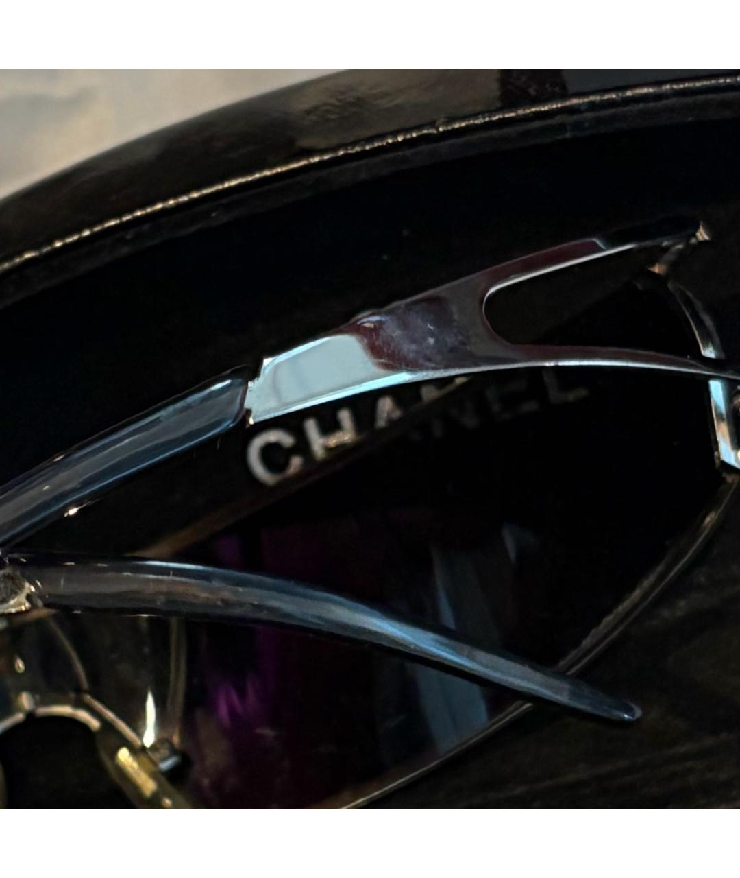 CHANEL Черные металлические солнцезащитные очки, фото 3