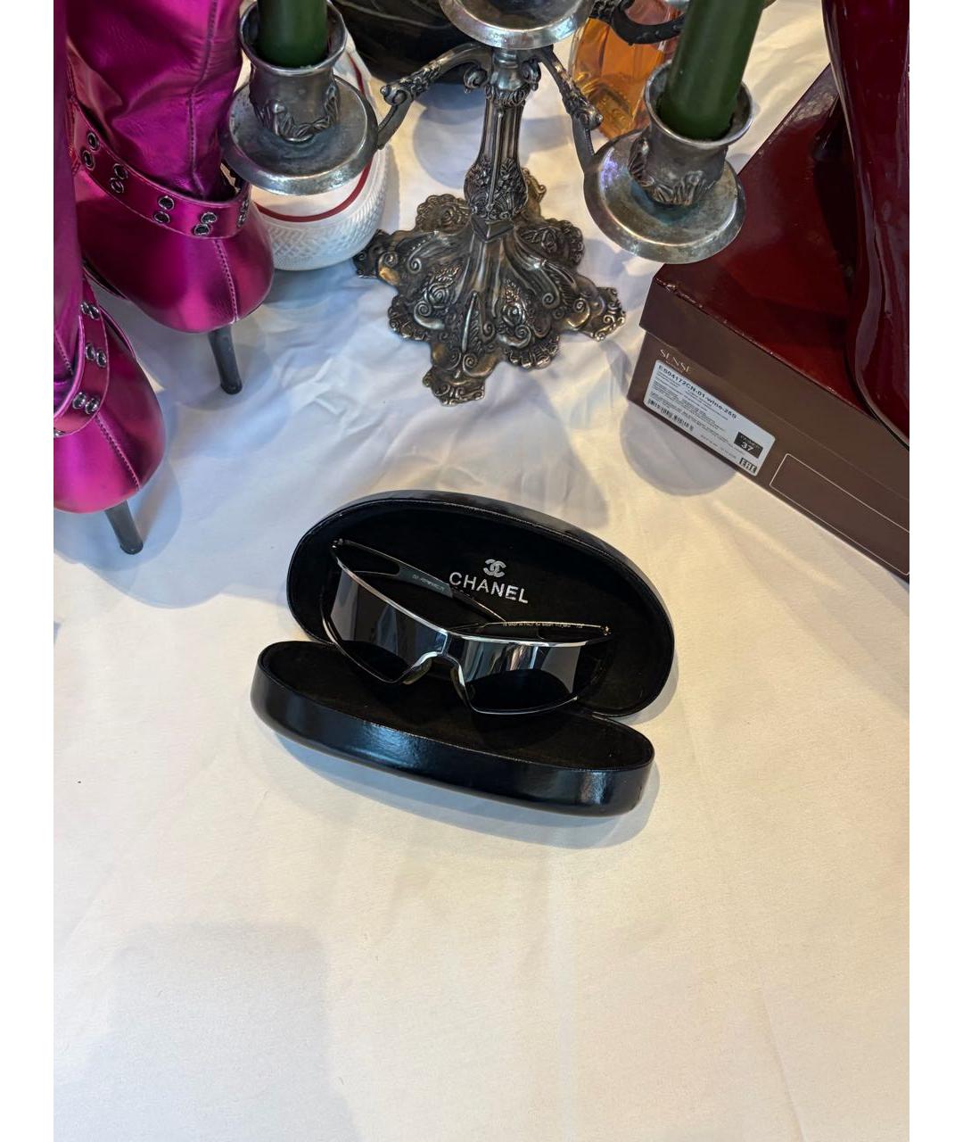 CHANEL Черные металлические солнцезащитные очки, фото 2