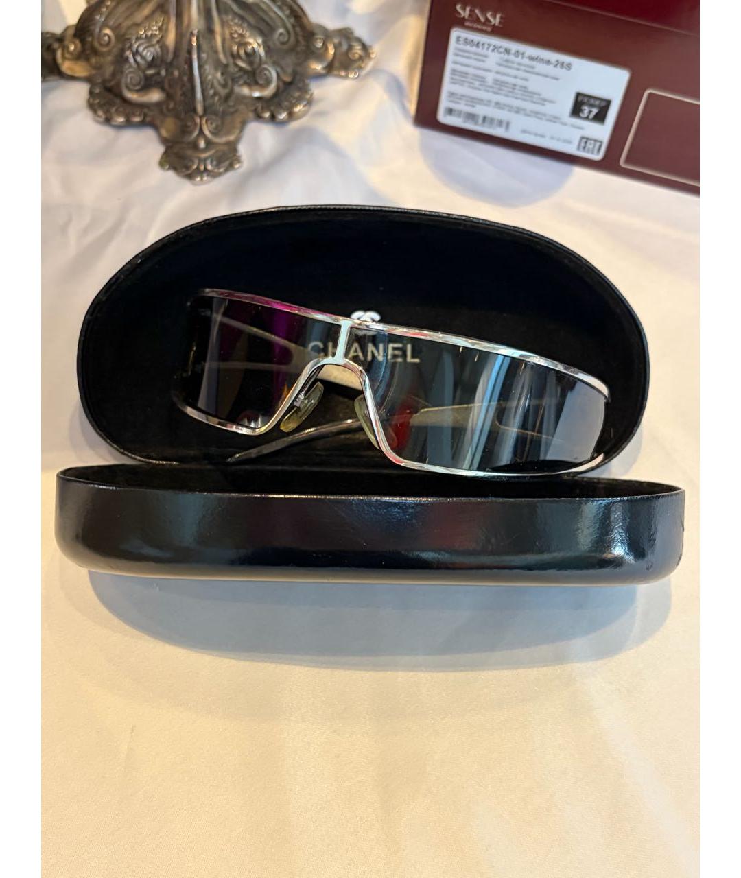 CHANEL Черные металлические солнцезащитные очки, фото 5