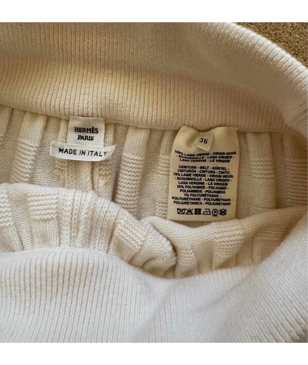 HERMES Белый шерстяной костюм с брюками, фото 8