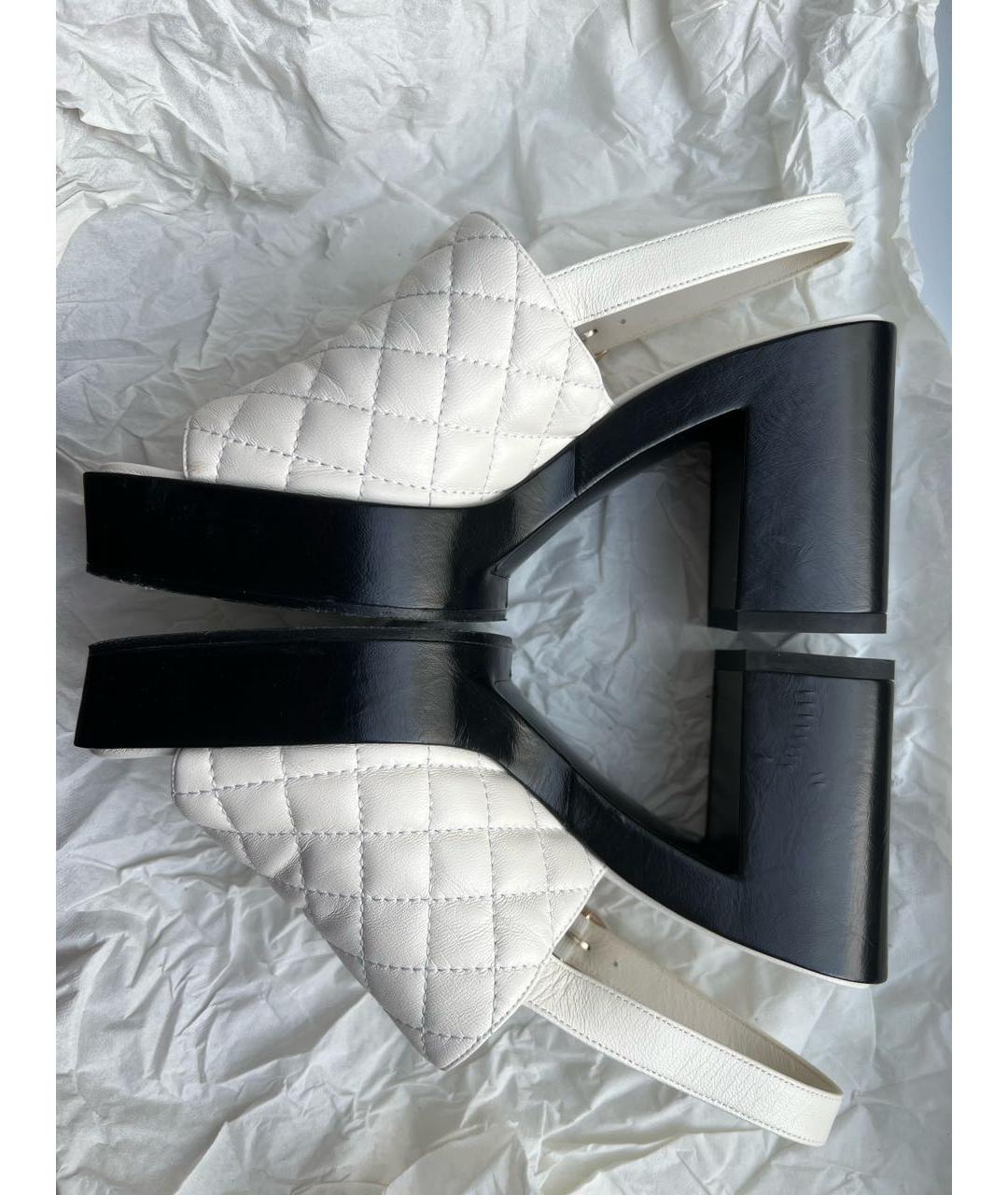 CHANEL Белые кожаные сабо, фото 2
