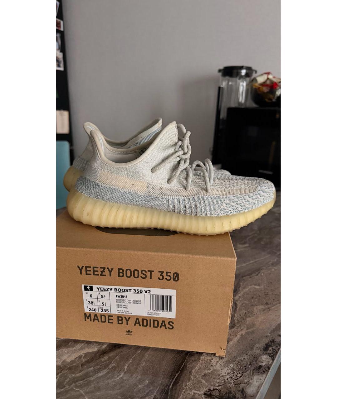 ADIDAS YEEZY Голубые текстильные кроссовки, фото 5