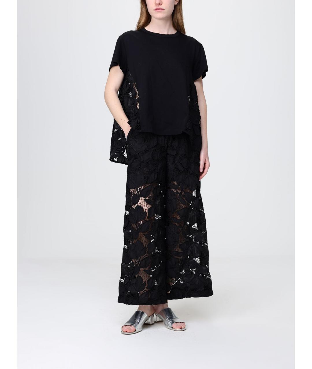 MEIMEIJ Черные полиэстеровые прямые брюки, фото 2