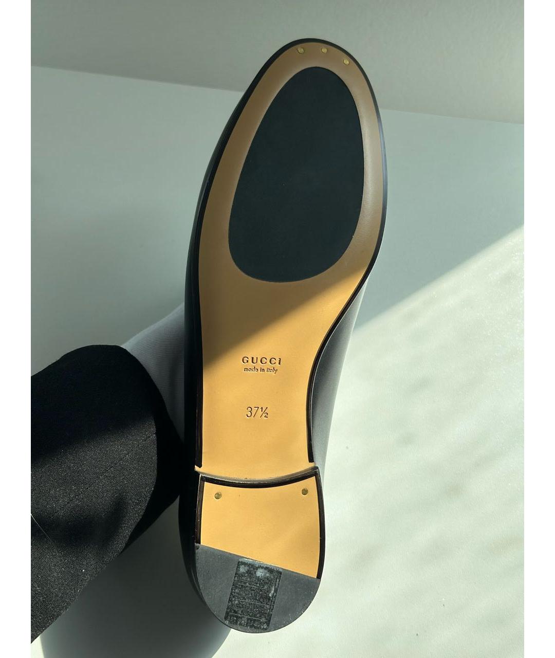 GUCCI Черные кожаные лоферы, фото 6