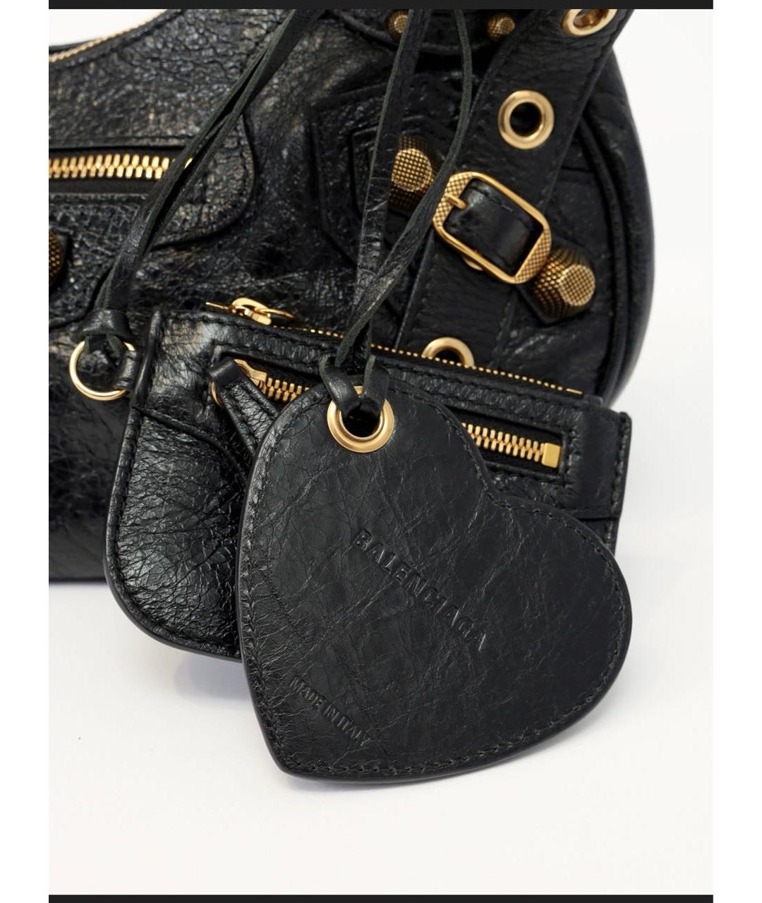 BALENCIAGA Черная кожаная сумка через плечо, фото 6