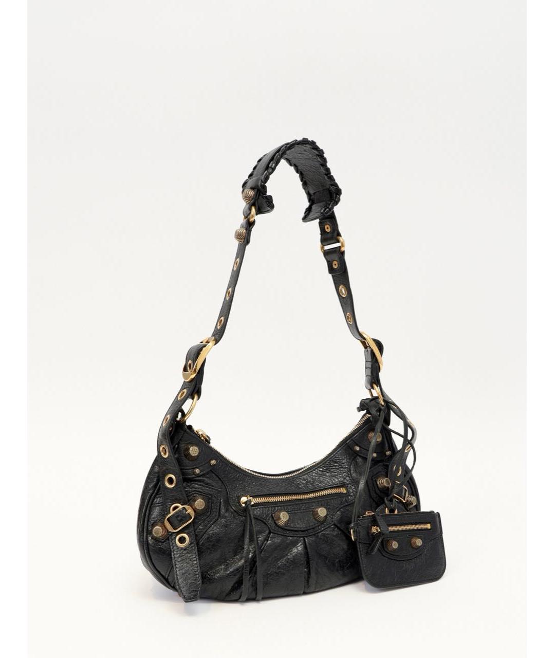 BALENCIAGA Черная кожаная сумка через плечо, фото 2