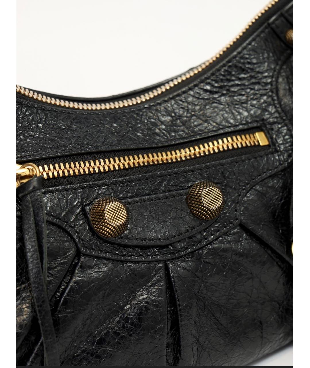 BALENCIAGA Черная кожаная сумка через плечо, фото 5