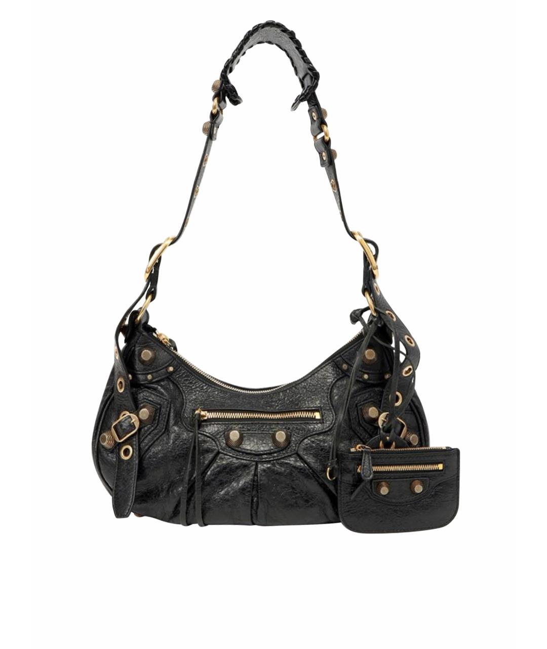 BALENCIAGA Черная кожаная сумка через плечо, фото 1