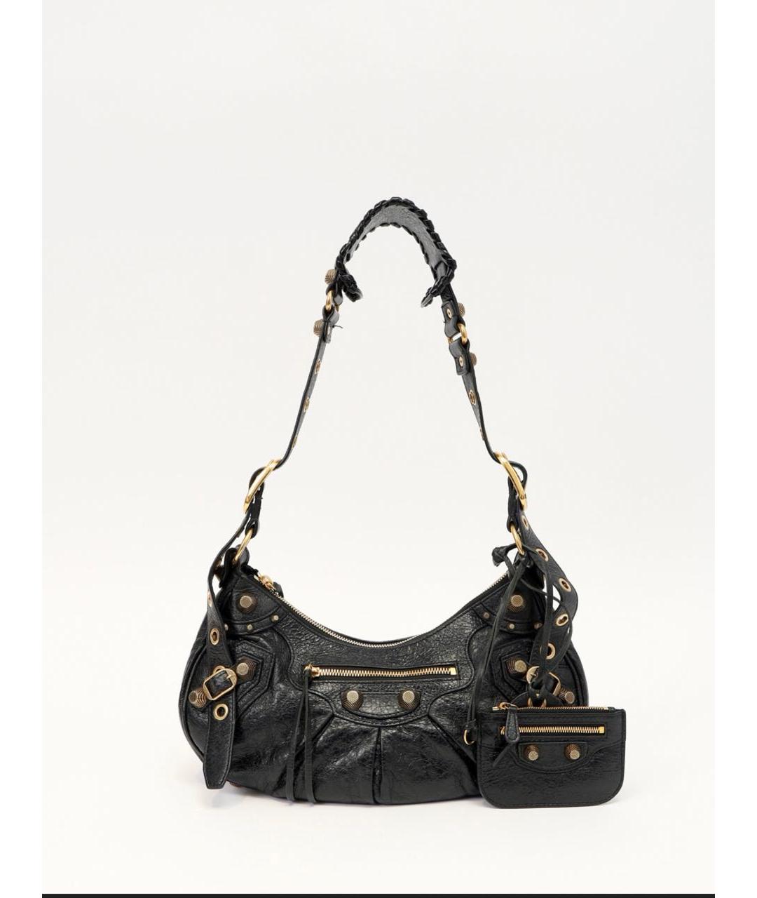 BALENCIAGA Черная кожаная сумка через плечо, фото 9