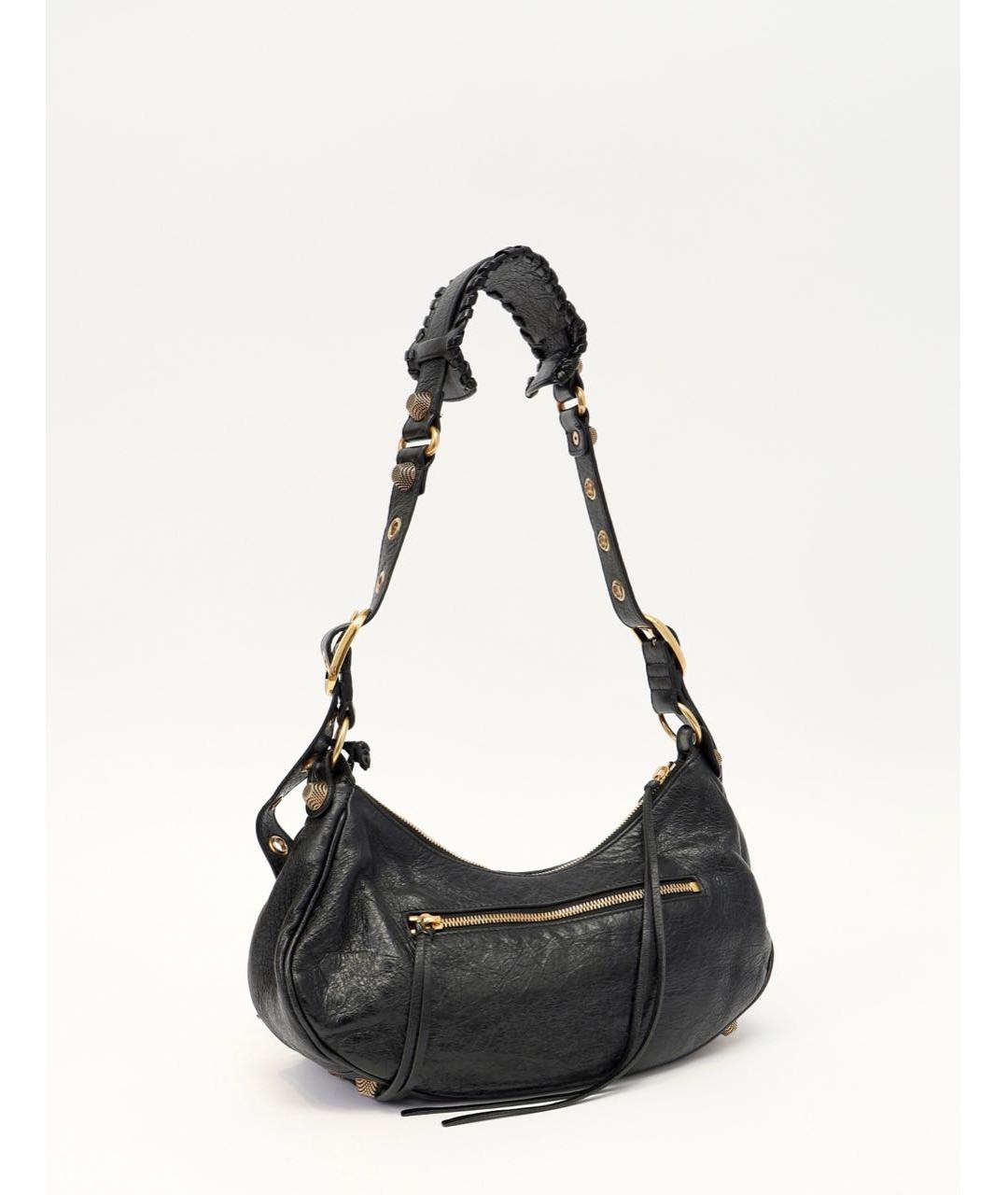 BALENCIAGA Черная кожаная сумка через плечо, фото 3