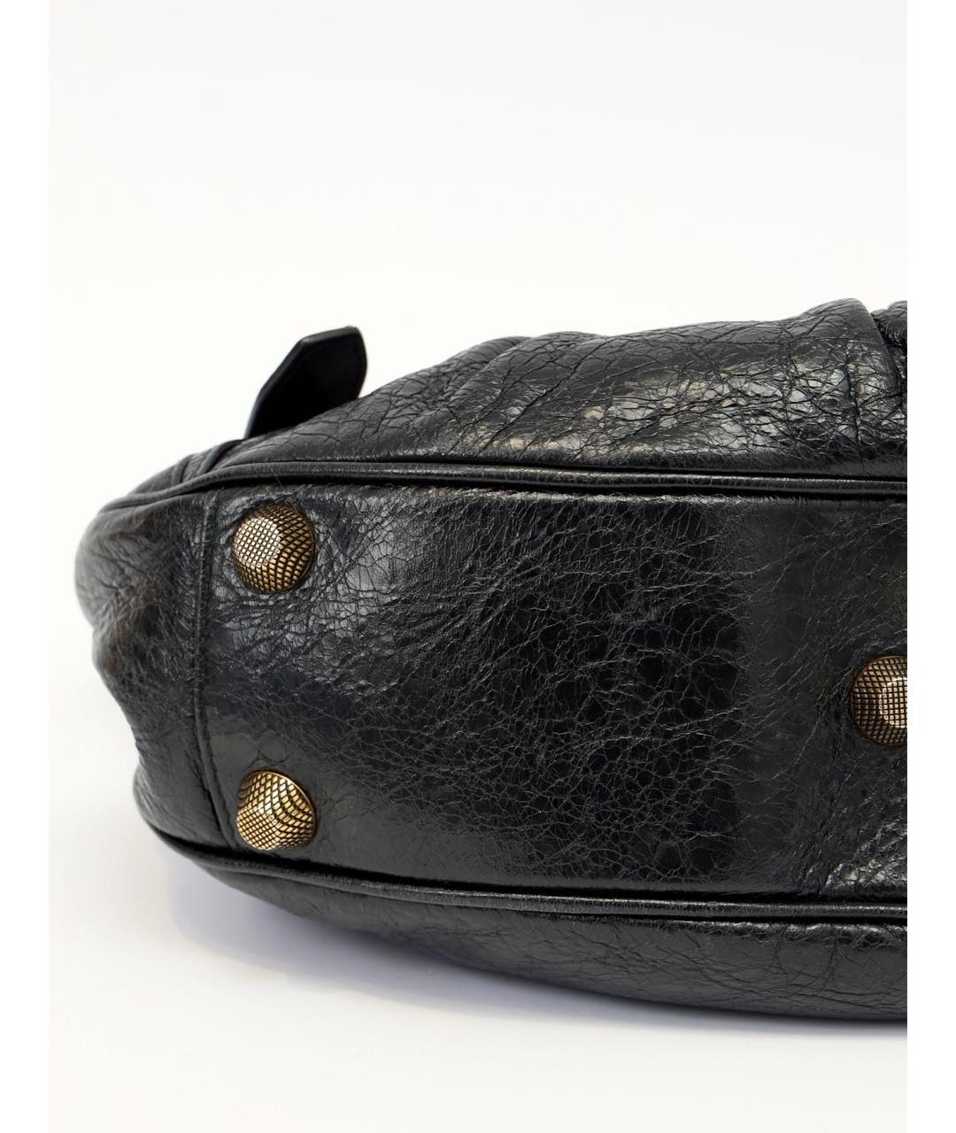 BALENCIAGA Черная кожаная сумка через плечо, фото 7