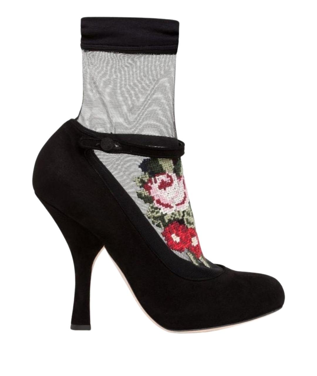 DOLCE&GABBANA Черные замшевые туфли, фото 1