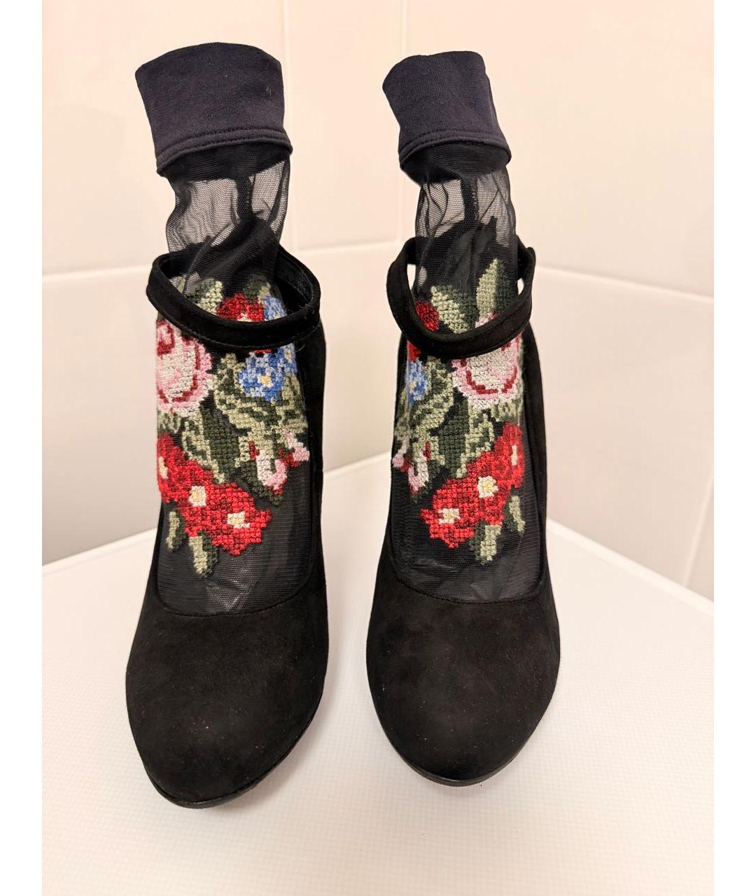 DOLCE&GABBANA Черные замшевые туфли, фото 2