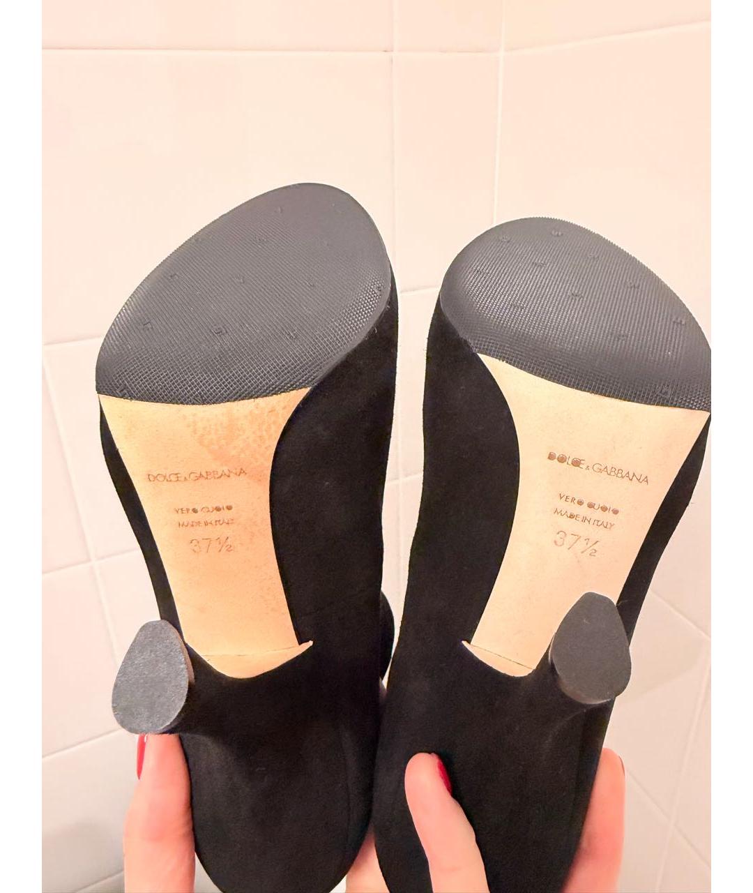 DOLCE&GABBANA Черные замшевые туфли, фото 5