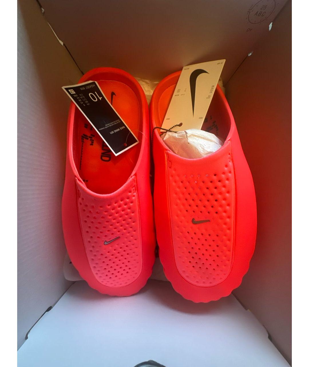 NIKE Красные синтетические шлепанцы, фото 3