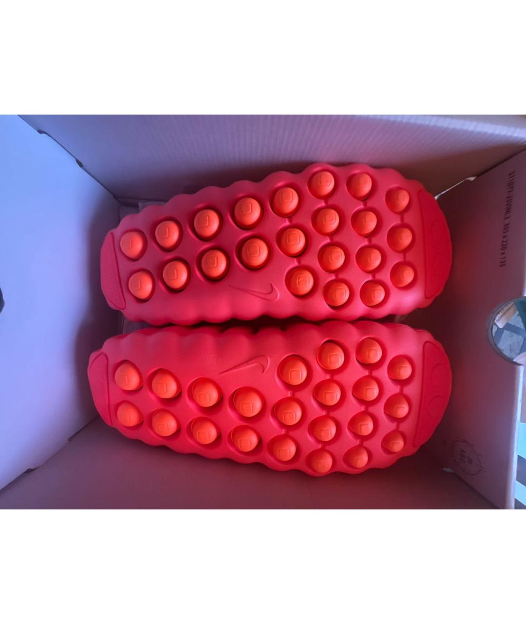 NIKE Красные синтетические шлепанцы, фото 4