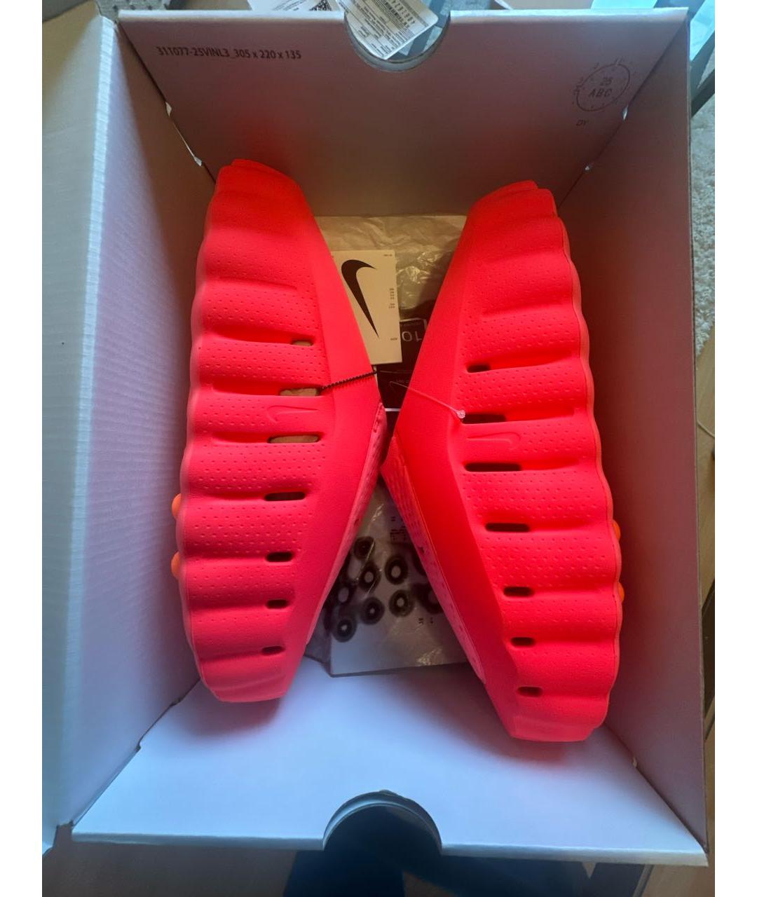 NIKE Красные синтетические шлепанцы, фото 2