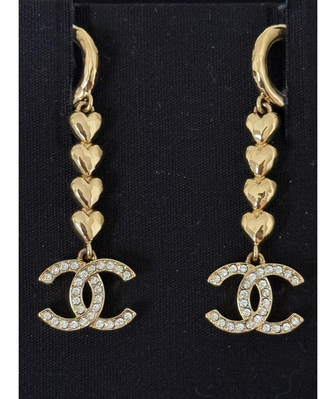 CHANEL Золотые металлические серьги, фото 2