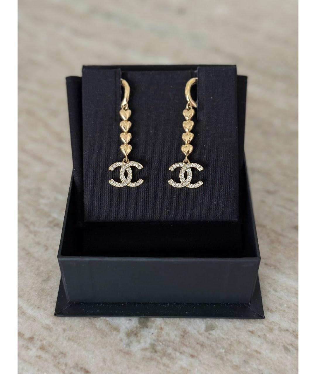 CHANEL Золотые металлические серьги, фото 3