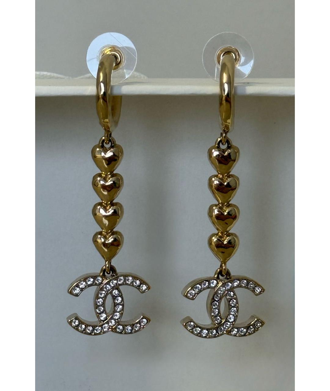 CHANEL Золотые металлические серьги, фото 4