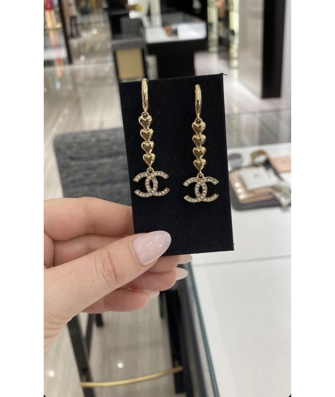 CHANEL Золотые металлические серьги, фото 5