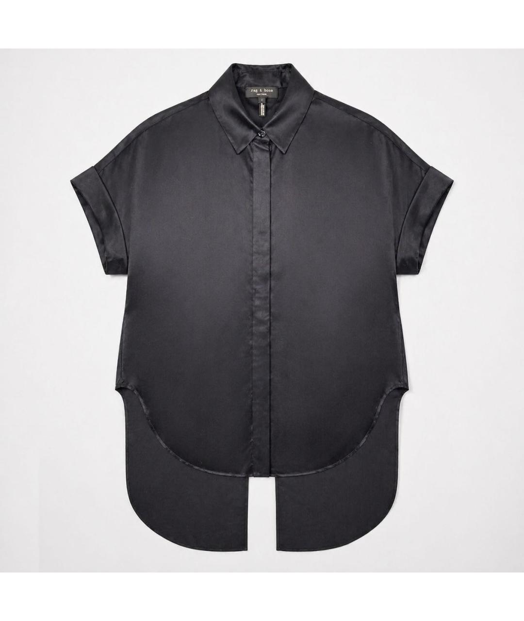 RAG & BONE Черная хлопковая рубашка, фото 8