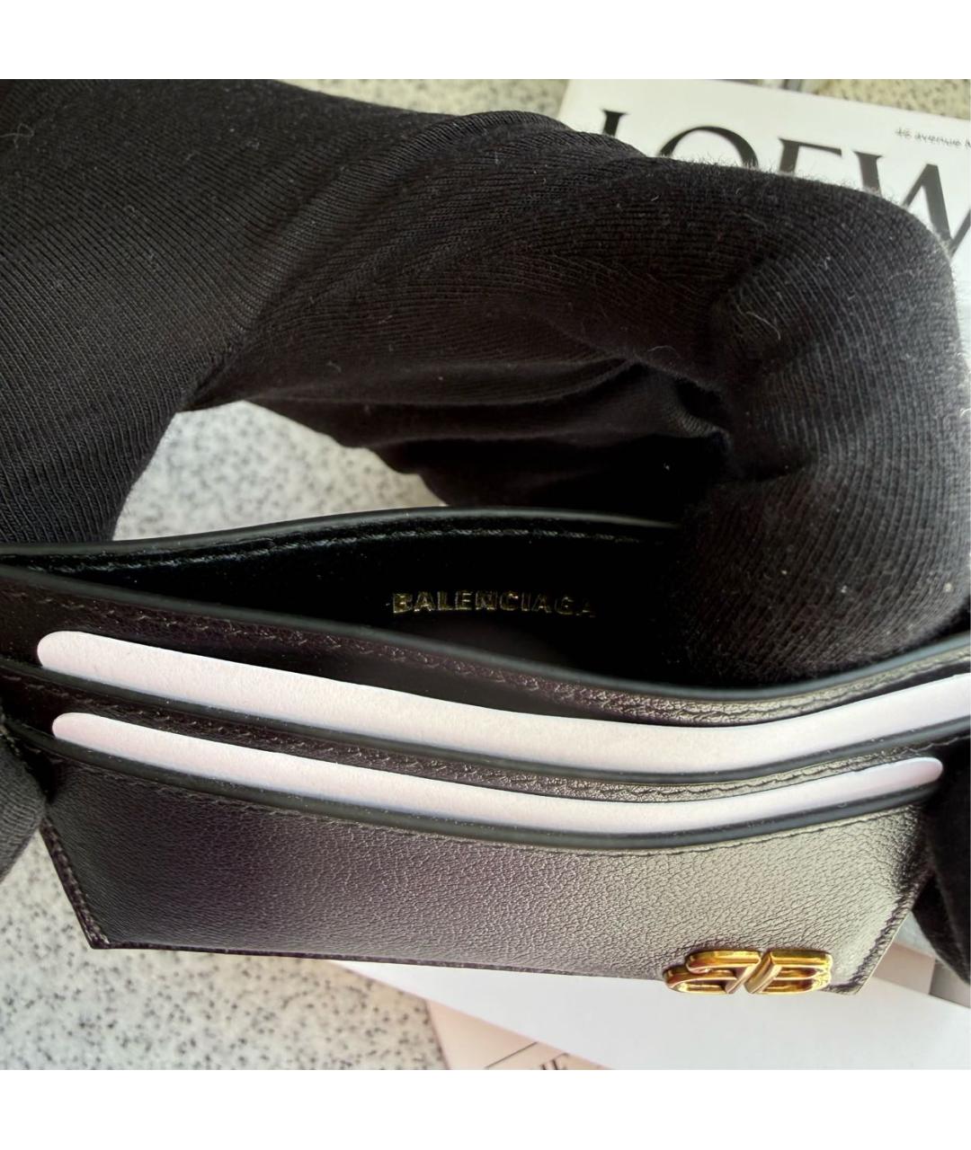 BALENCIAGA Черный кожаный кардхолдер, фото 3