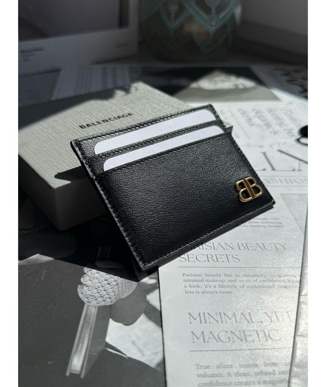 BALENCIAGA Черный кожаный кардхолдер, фото 4