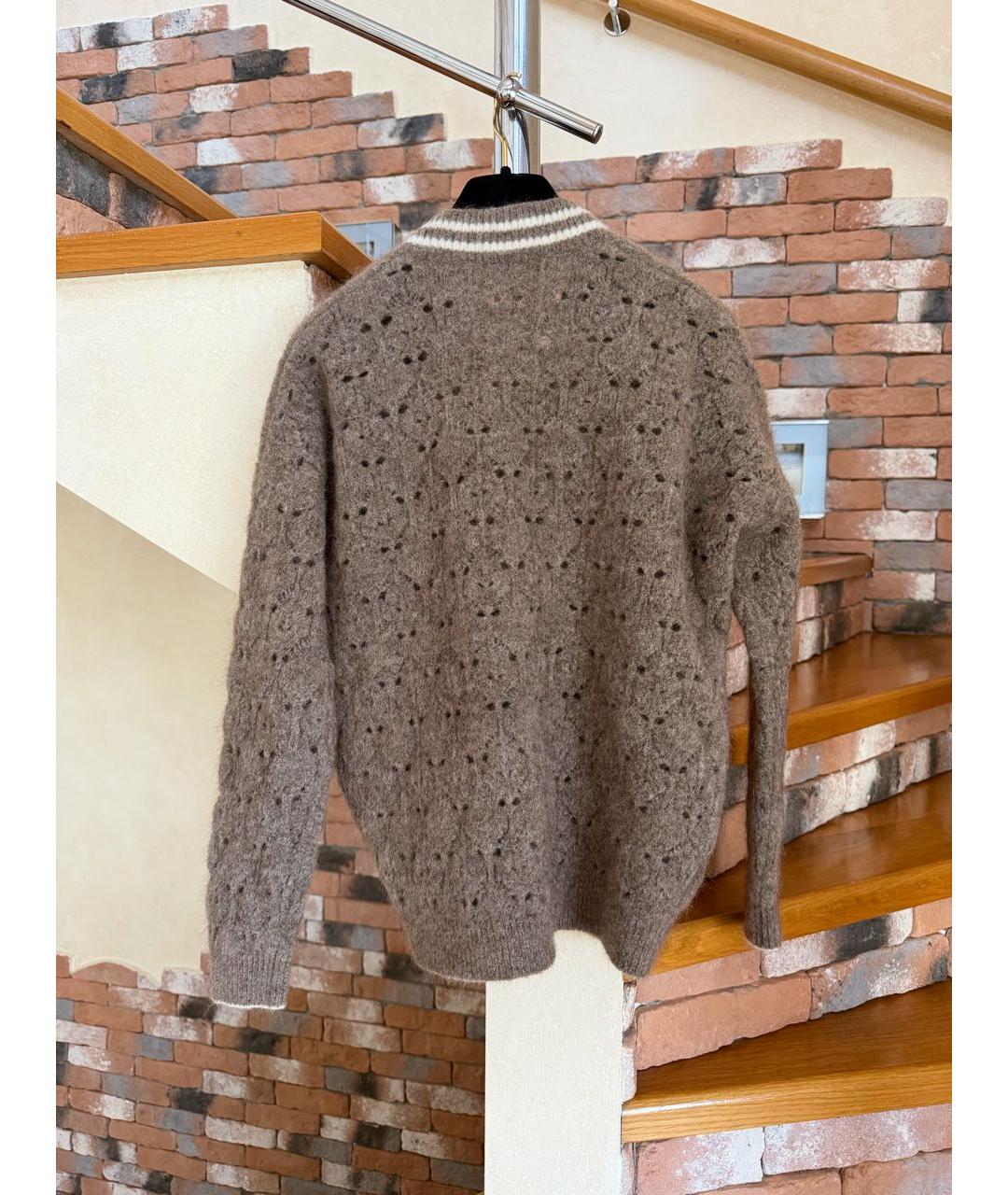 BRUNELLO CUCINELLI Коричневый шерстяной кардиган, фото 4