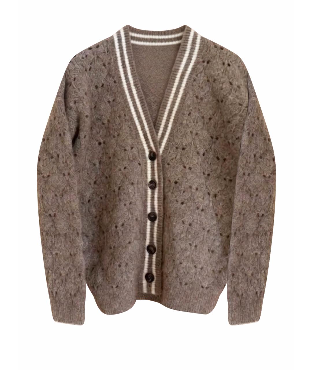 BRUNELLO CUCINELLI Коричневый шерстяной кардиган, фото 1