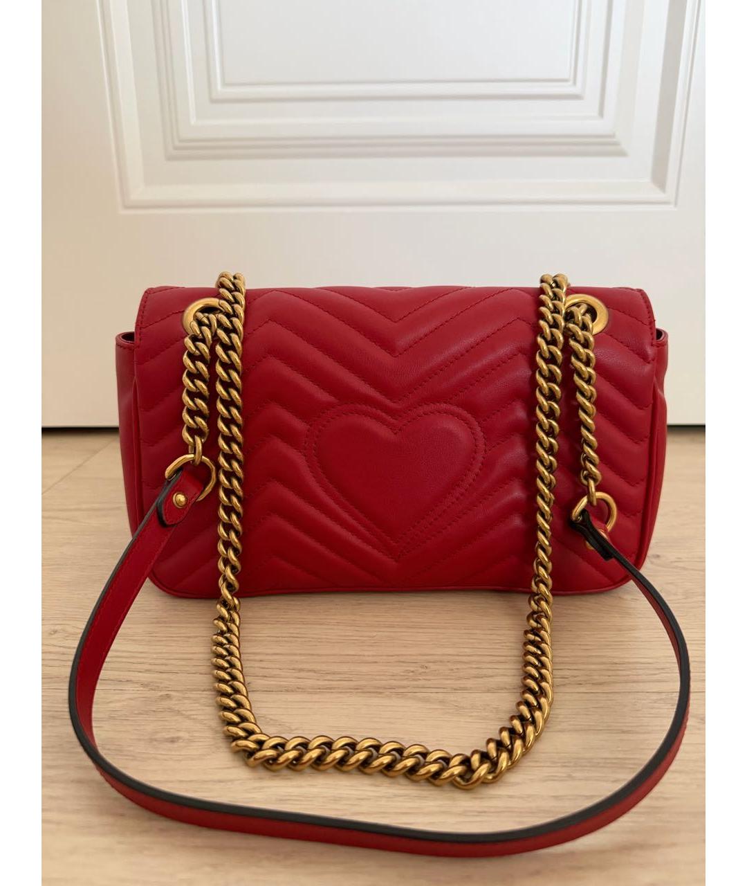 GUCCI Красная кожаная сумка через плечо, фото 3