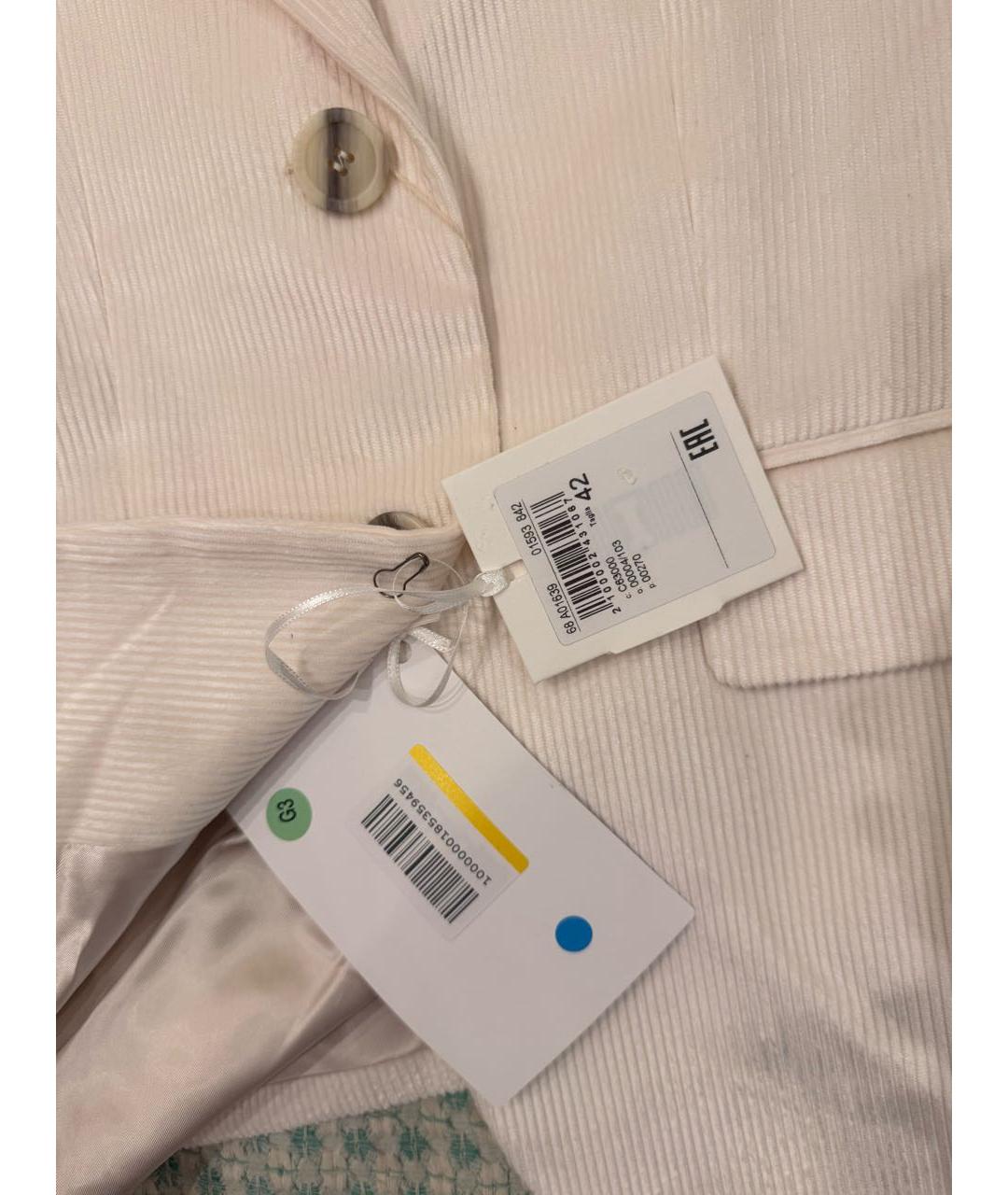 PESERICO Бежевый хлопковый жакет/пиджак, фото 6