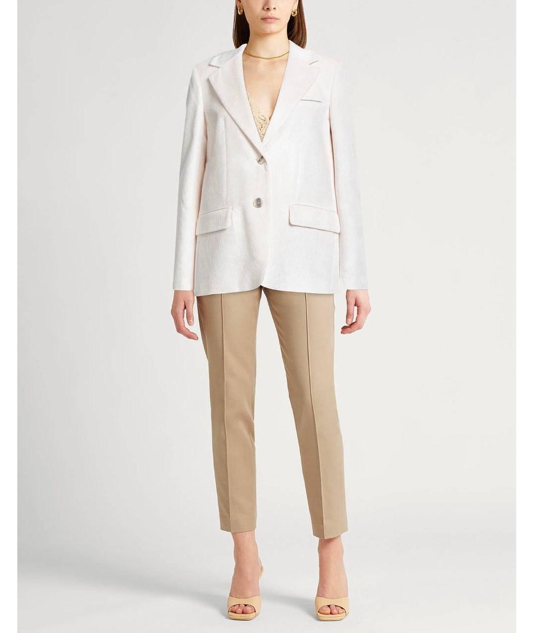 PESERICO Бежевый хлопковый жакет/пиджак, фото 7