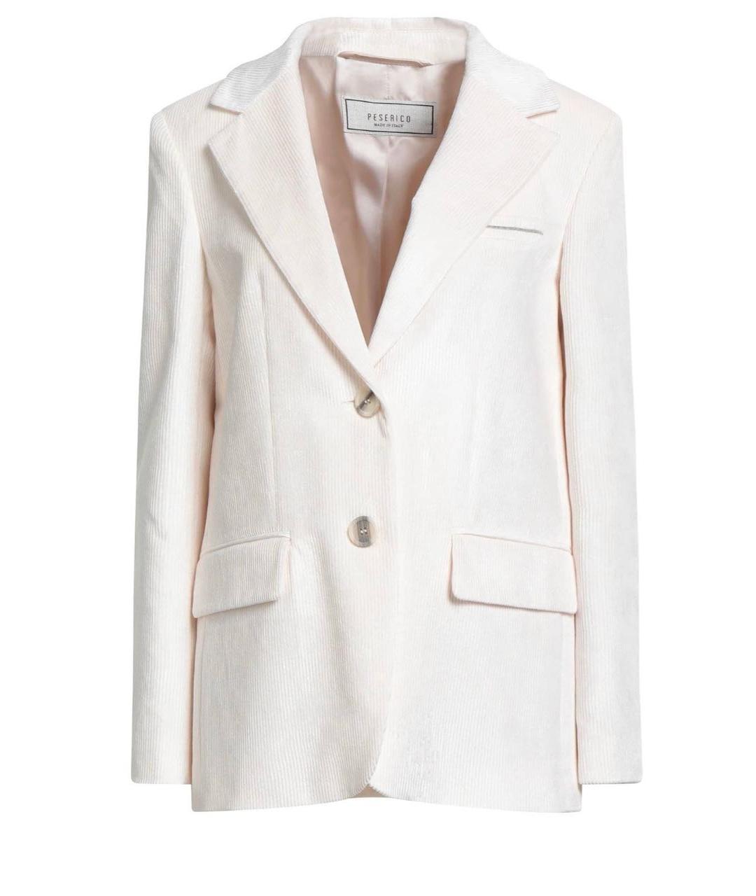 PESERICO Бежевый хлопковый жакет/пиджак, фото 9