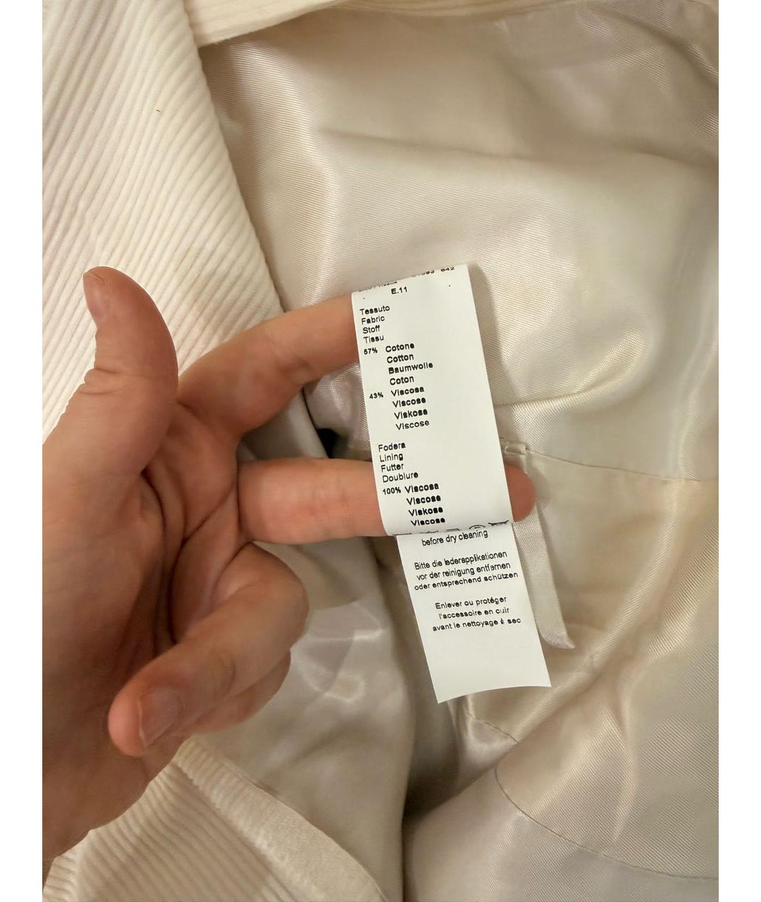 PESERICO Бежевый хлопковый жакет/пиджак, фото 4